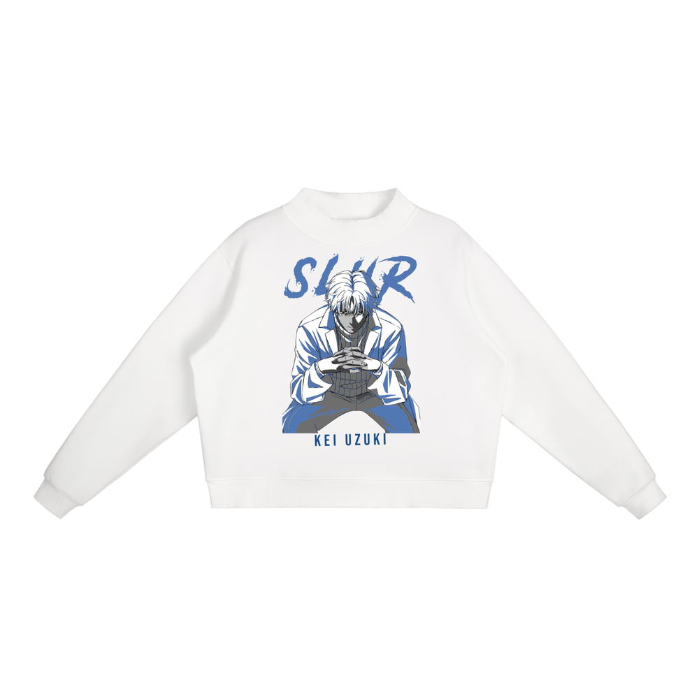 Slur Sakamoto Days Essential Fleece Mid-Neck Crew Sweatshirt