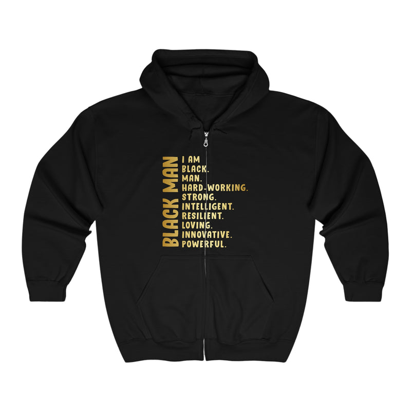 Black Empowerment Unisex Heavy Blend™ Full Zip Hooded Sweatshirt - IGZ Clothing 