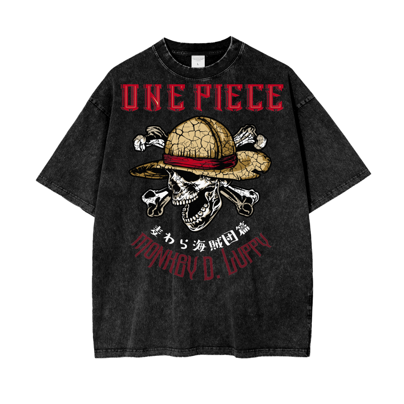 Luffy One Piece Oversize Snow Washed T-Shirt