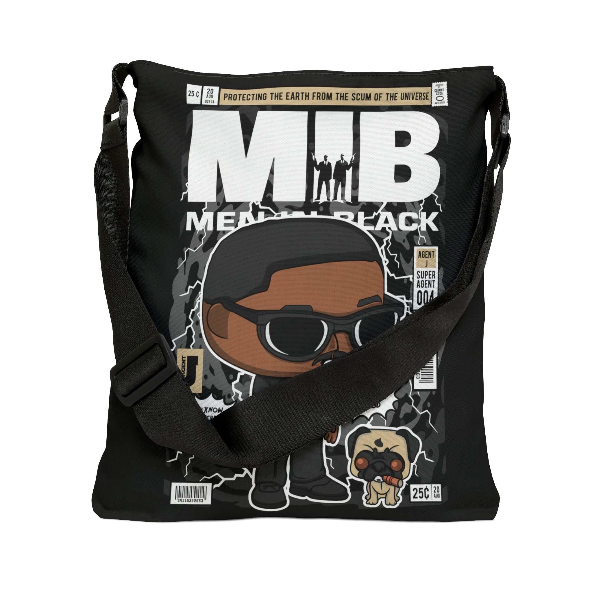 Men in Black Adjustable Tote Bag (AOP) - IGZ Clothing 