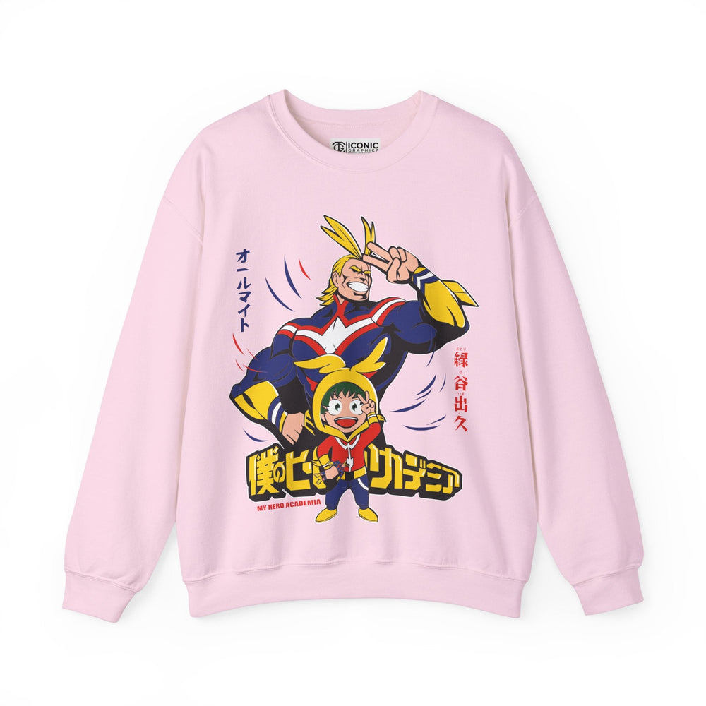 All Might and Deku Heavy Blend Crewneck Sweatshirt Printify