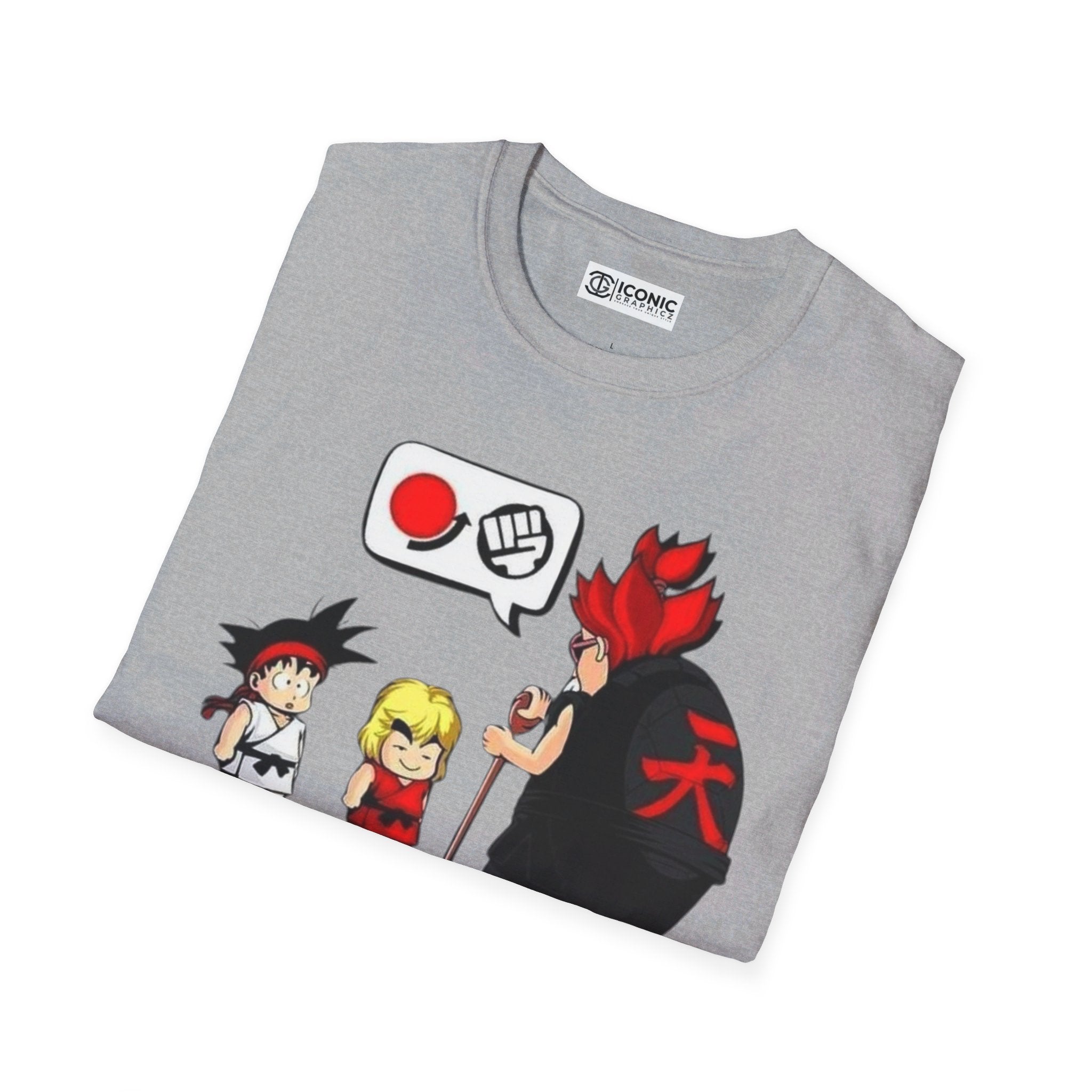 Dragonball and Streetfighter parody Unisex Softstyle T-Shirt - IGZ Clothing 