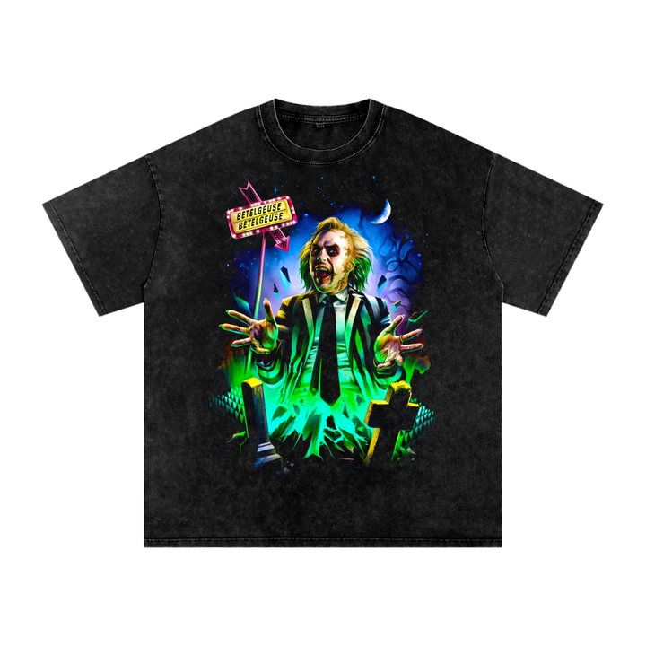 Beetlejuice Acid Wash Oversize T-Shirt