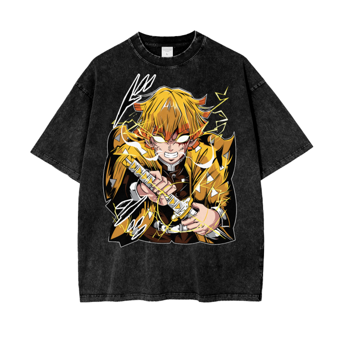 Zenitsu Acid Wash Oversize T-Shirt ODMPOD