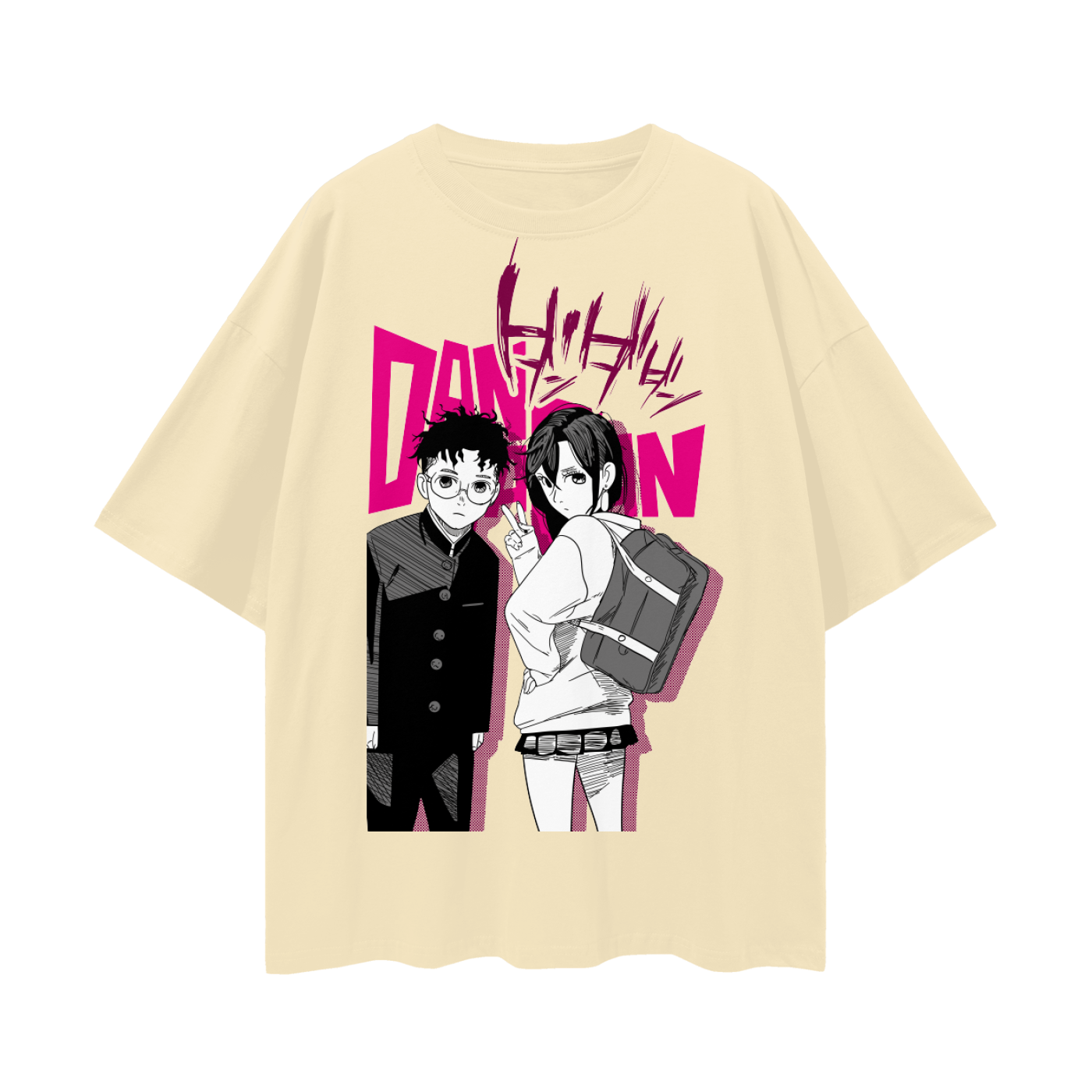 Okarun x Momo Dandadan Oversize Deep Drop Shoulder Tee