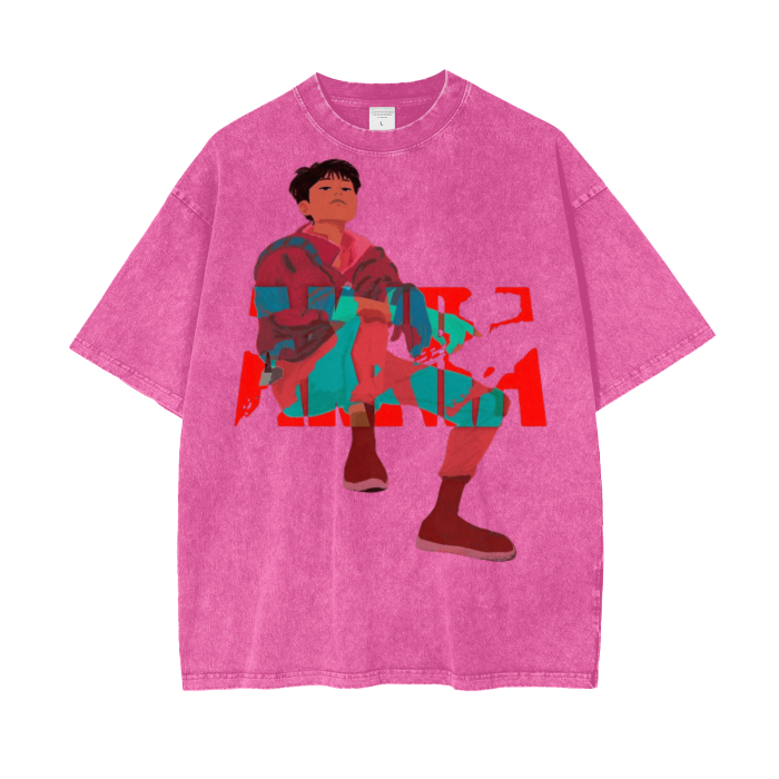 Kaneda Akira Acid Wash Oversize T-Shirt - 