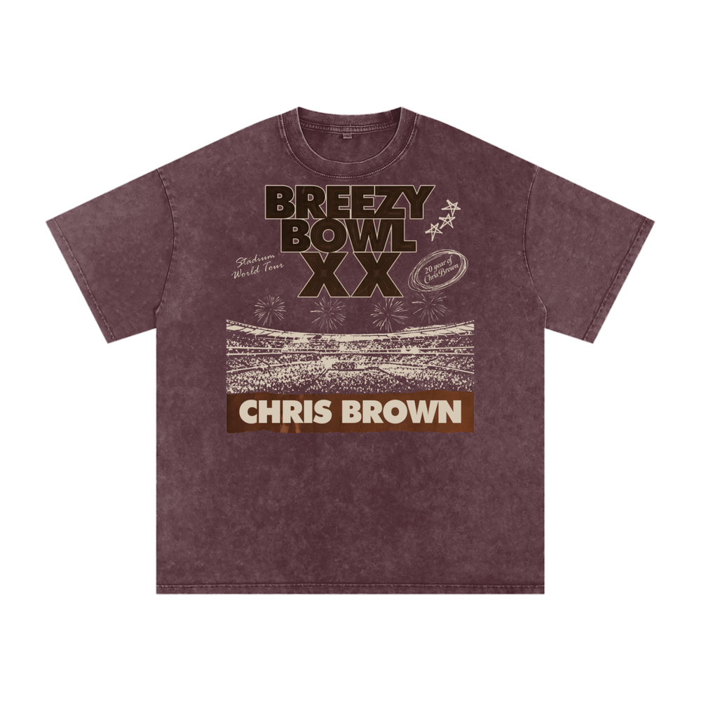 Chris Brown Breezy Bowl Acid Wash Oversize T-Shirt