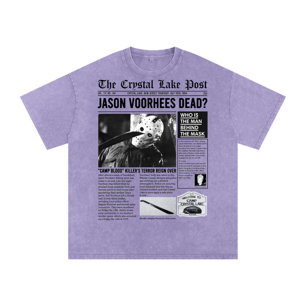 Jason Voorhees Acid Wash Oversize T-Shirt