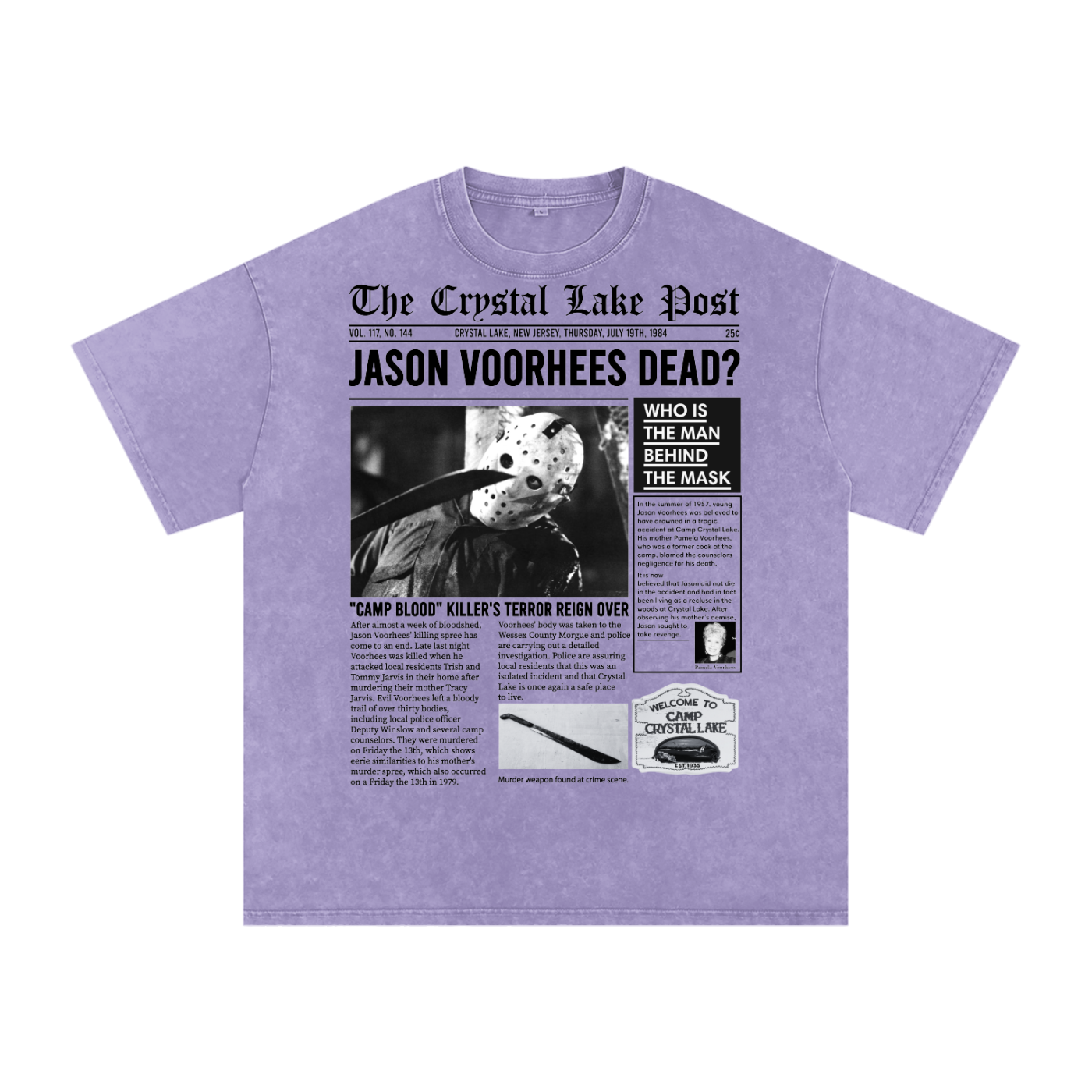 Jason Voorhees Acid Wash Oversize T-Shirt