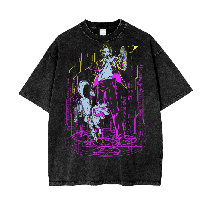 John Wick Acid Wash Oversize T-Shirt - 
