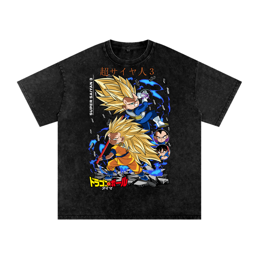 Goku x Vegeta Dragon ball Daima Acid Wash Oversize T-Shirt