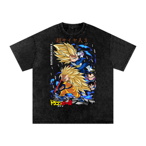 Goku x Vegeta Dragon ball Daima Acid Wash Oversize T-Shirt