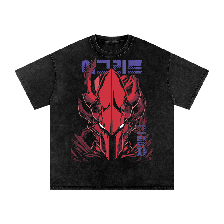 Igris Solo Leveling Acid Wash Oversize T-Shirt