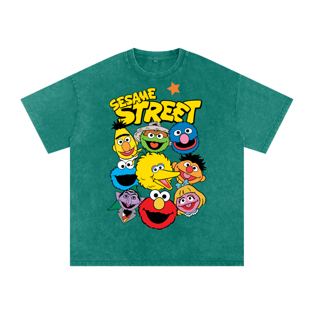 Sesame Street Acid Wash Oversize T-Shirt