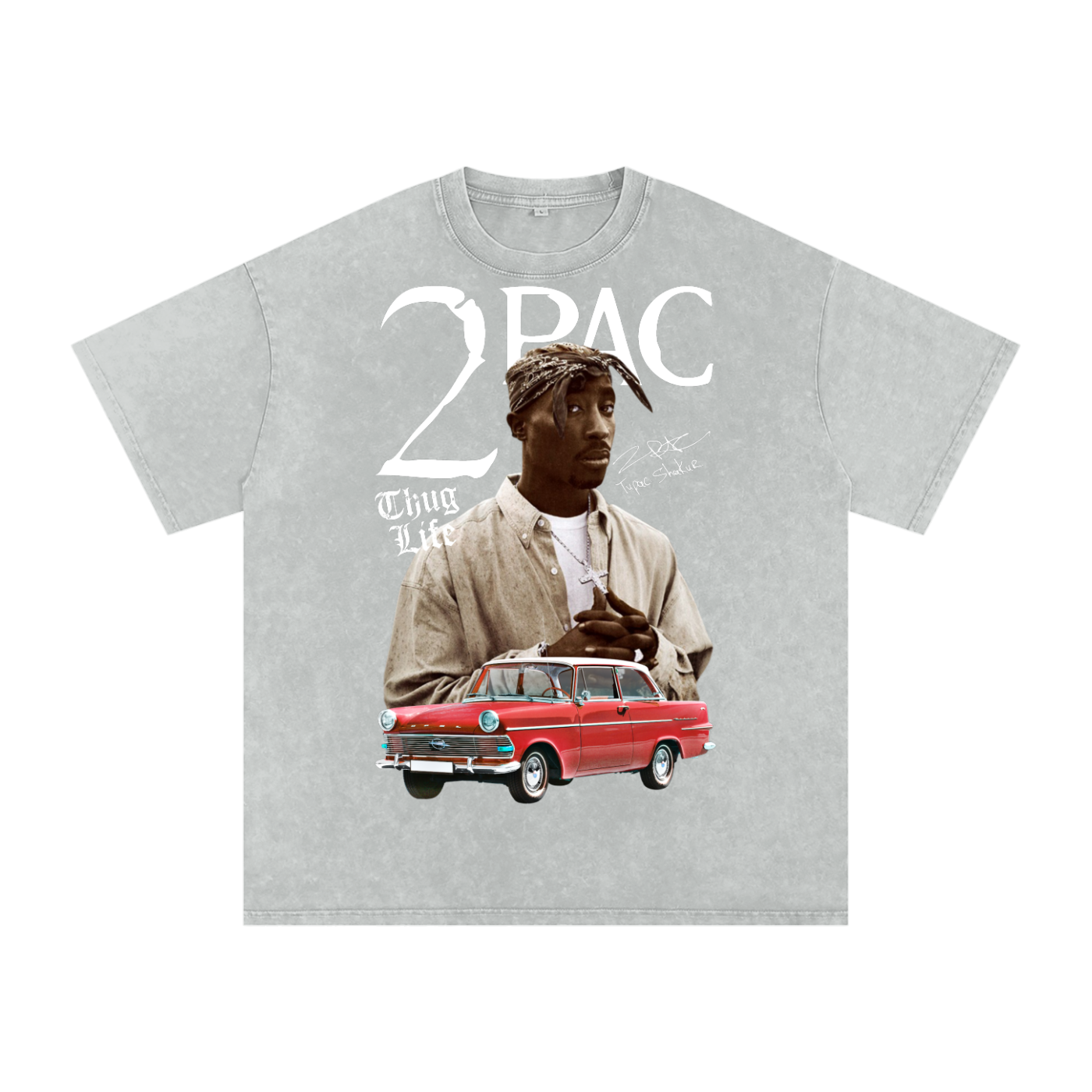 Tupac Shakur Acid Wash Oversize T-Shirt
