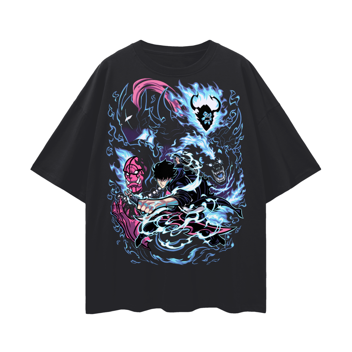 Jin Woo Solo Leveling Oversize Deep Drop Shoulder Tee