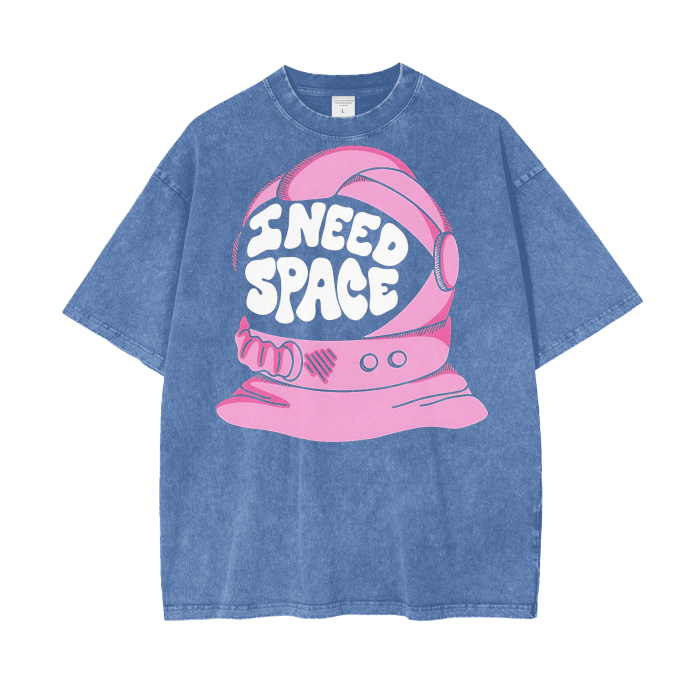 I need space Acid Wash Oversize T-Shirt