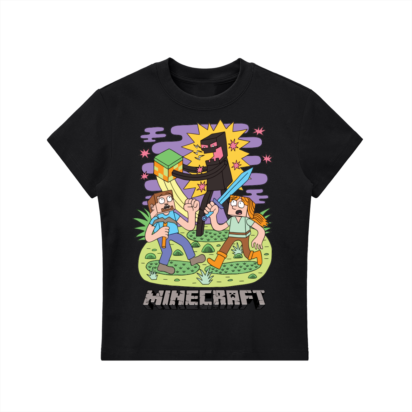 Minecraft Essential Bodycon Crewneck T-Shirt