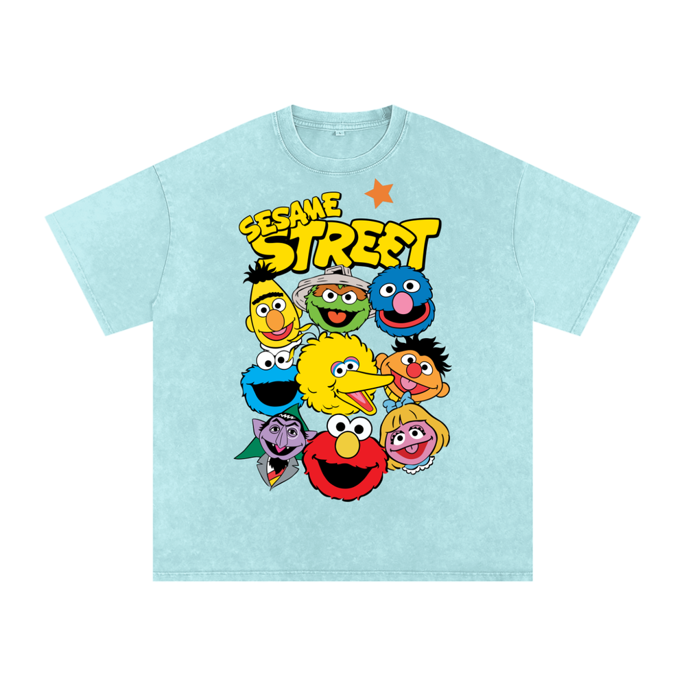 Sesame Street Acid Wash Oversize T-Shirt