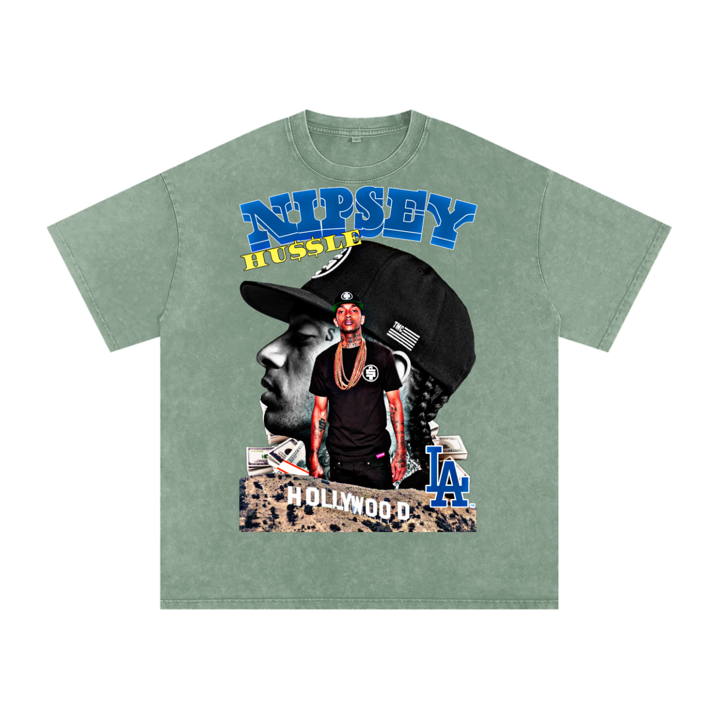 Nipsey Hustle Acid Wash Oversize T-Shirt