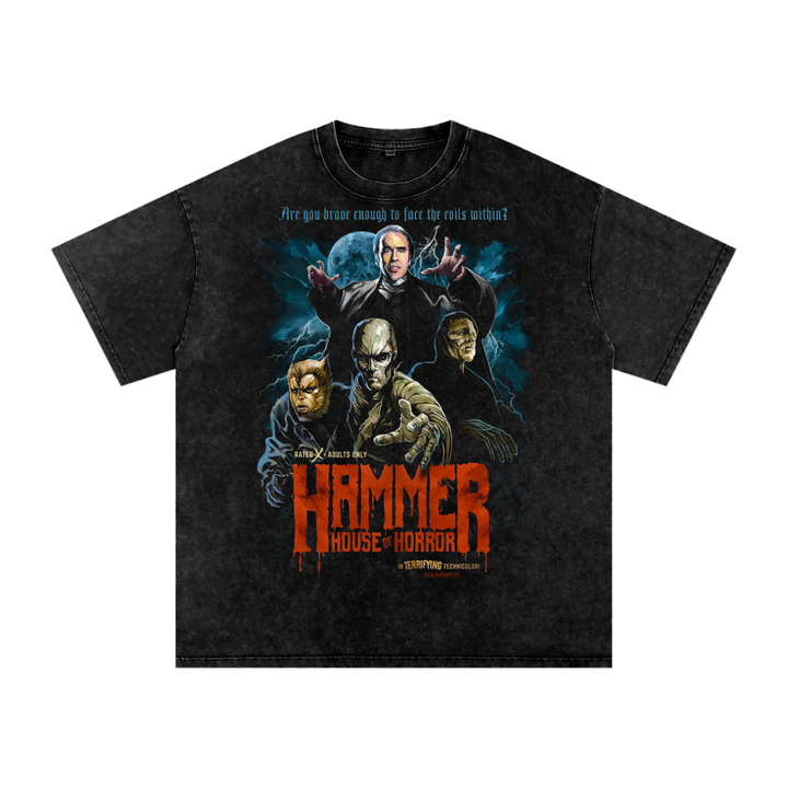 Hammer house of horrors Acid Wash Oversize T-Shirt
