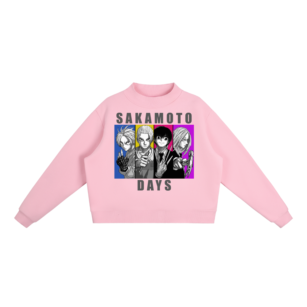 Sakamoto Days Essential Fleece Mid-Neck Crew Sweatshirt