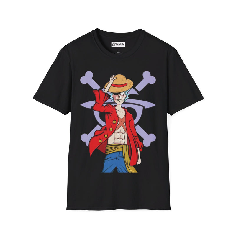 Luffy Rick and Morty parody Unisex Softstyle T-Shirt - IGZ Clothing 