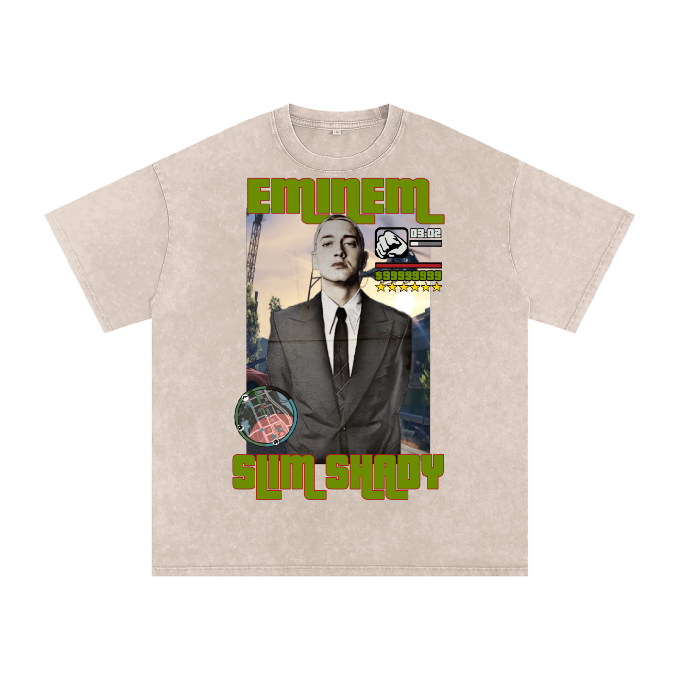 Eminem Acid Wash Oversize T-Shirt