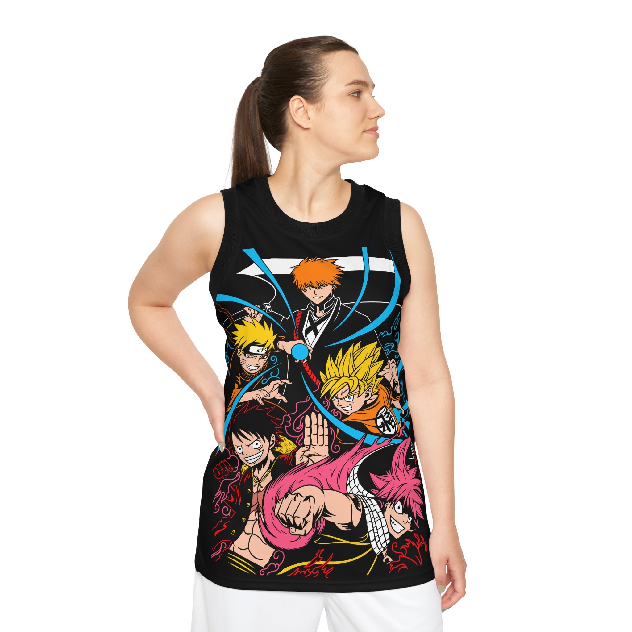 Anime Heros Unisex Basketball Jersey (AOP) - IGZ Clothing 