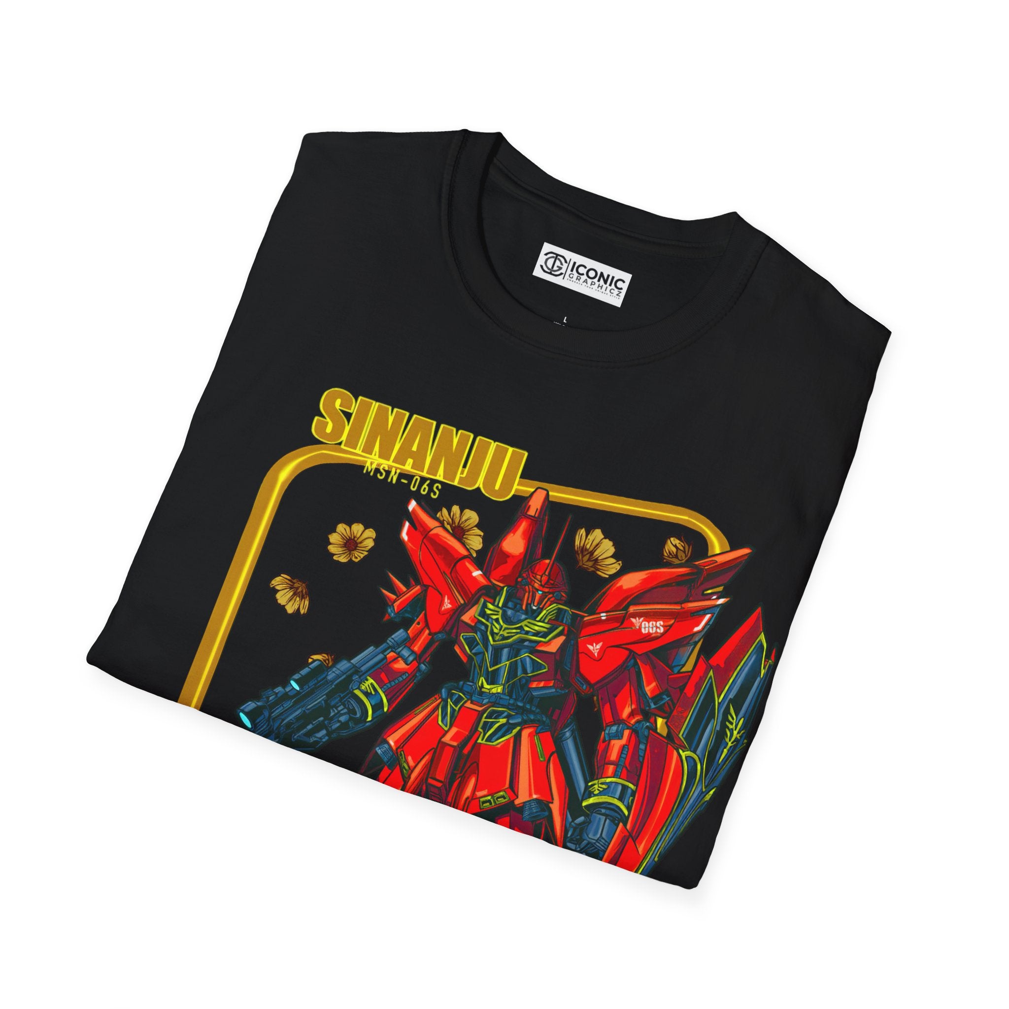 Retro Sinanju Gundam Unisex Softstyle T-Shirt - IGZ Clothing 