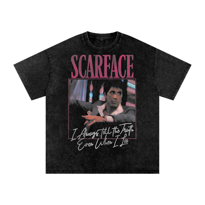 Scarface Acid Wash Oversize T-Shirt