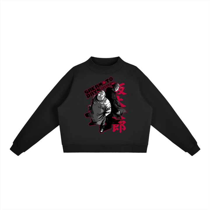 Sakamoto Days Essential Fleece Mid-Neck Crew Sweatshirt