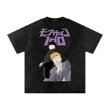 Mob psycho 100 Acid Wash Oversize T-Shirt