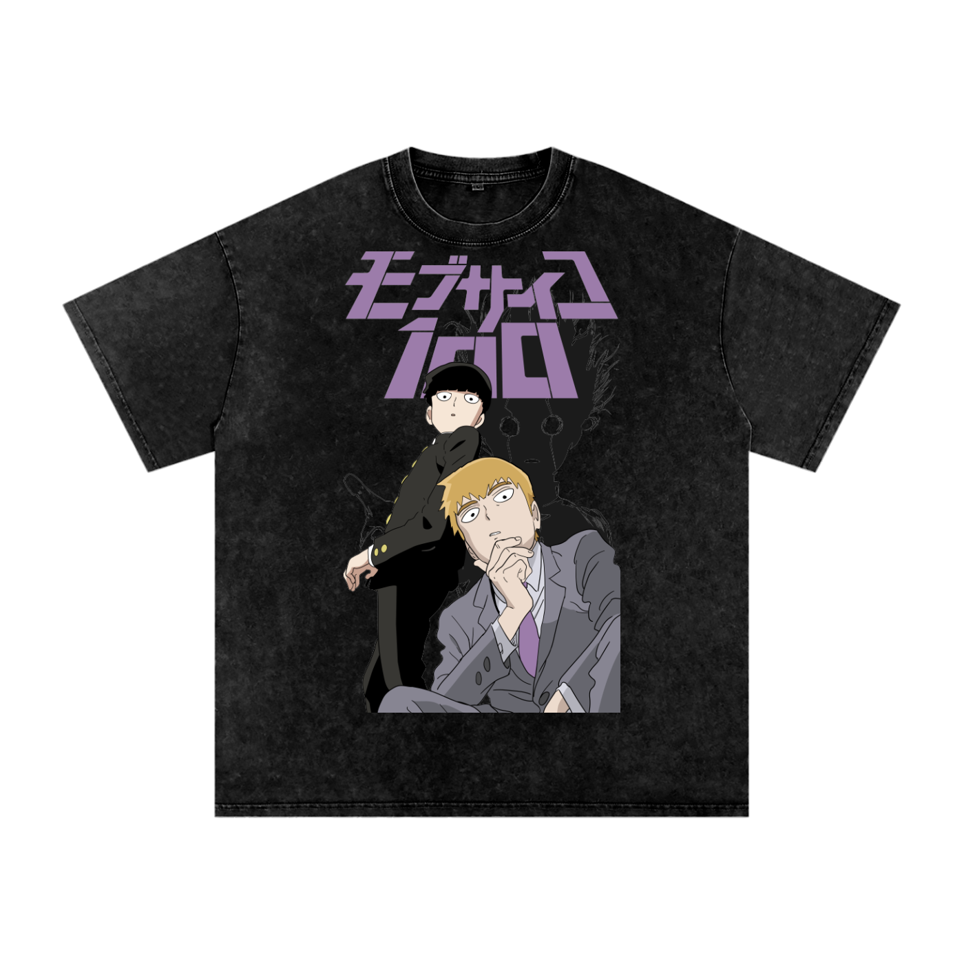Mob psycho 100 Acid Wash Oversize T-Shirt