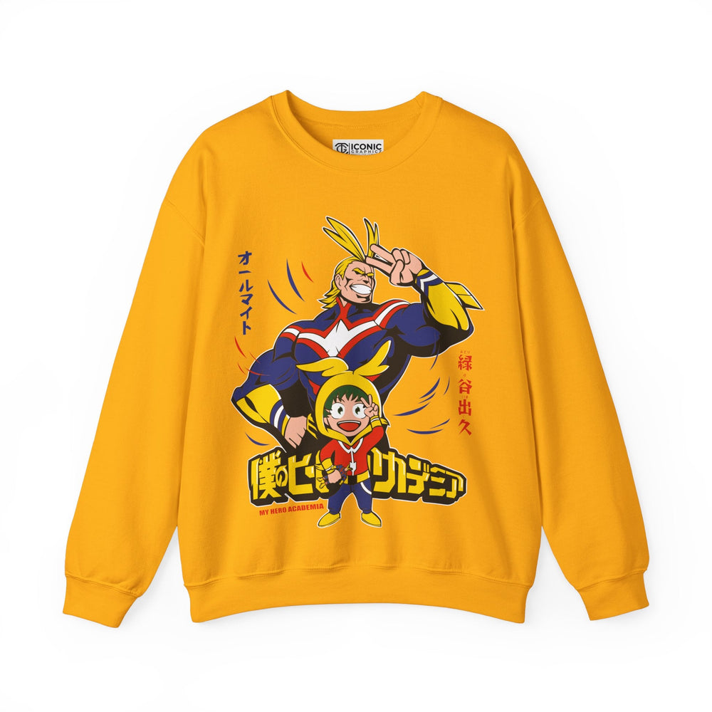 All Might and Deku Heavy Blend Crewneck Sweatshirt Printify