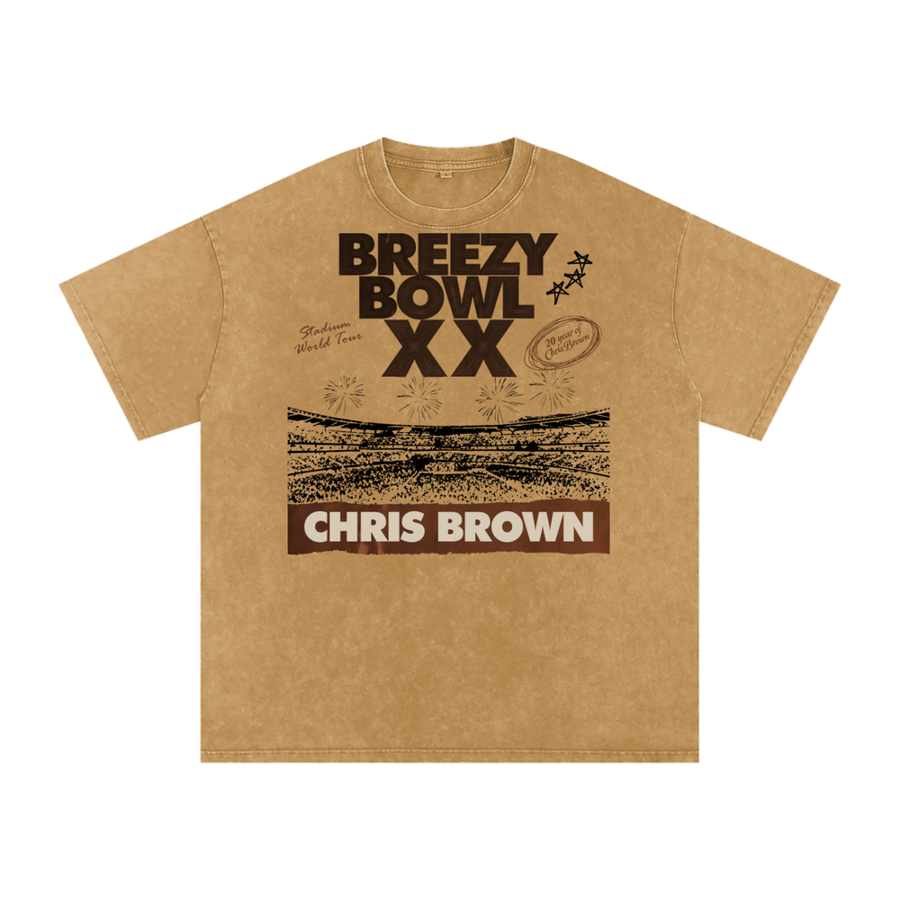 Chris Brown Breezy Bowl Acid Wash Oversize T-Shirt