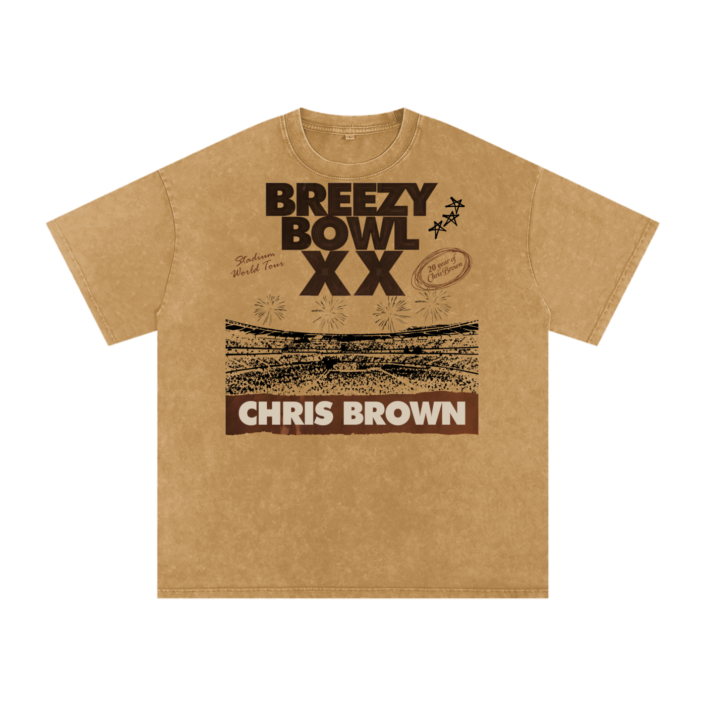 Chris Brown Breezy Bowl Acid Wash Oversize T-Shirt