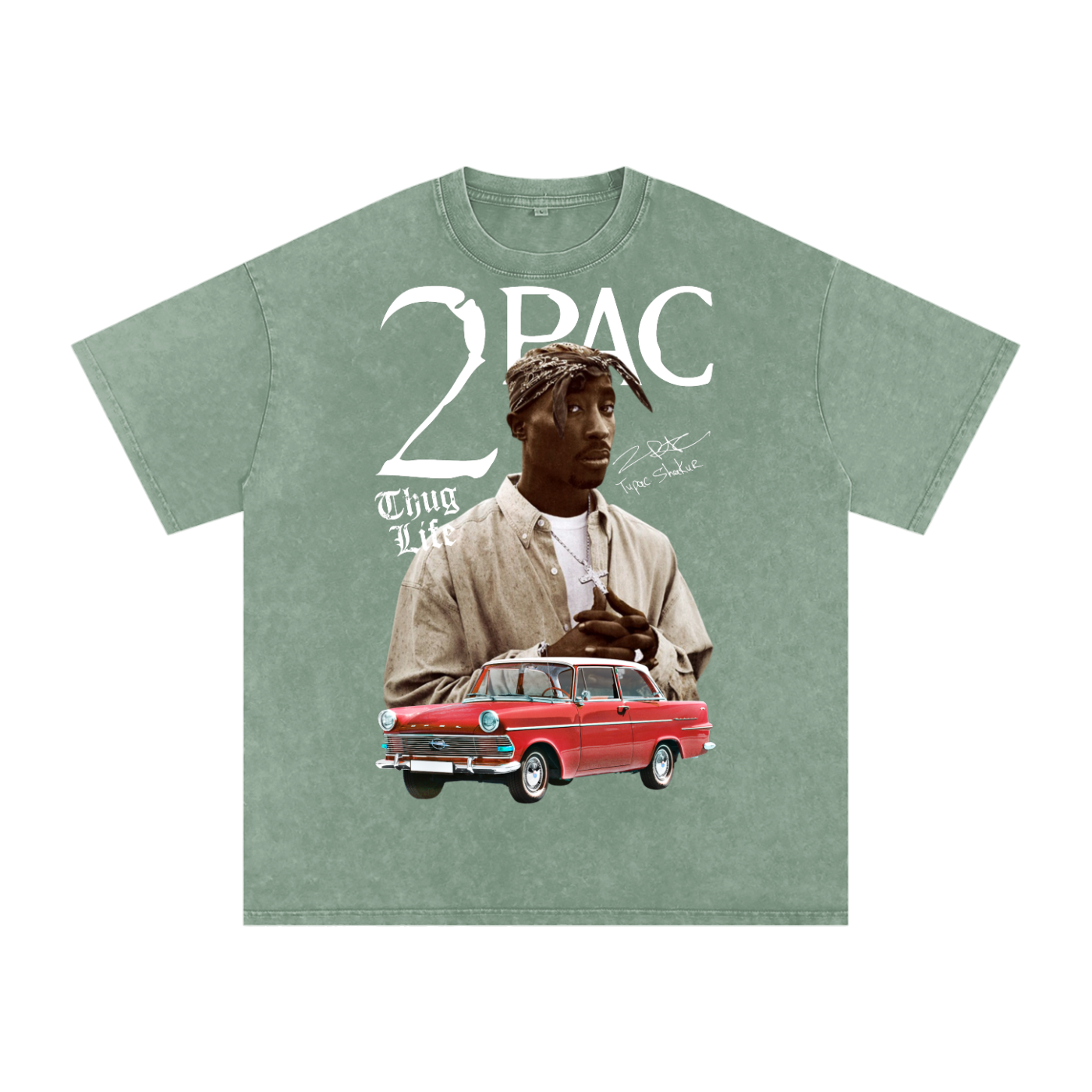 Tupac Shakur Acid Wash Oversize T-Shirt