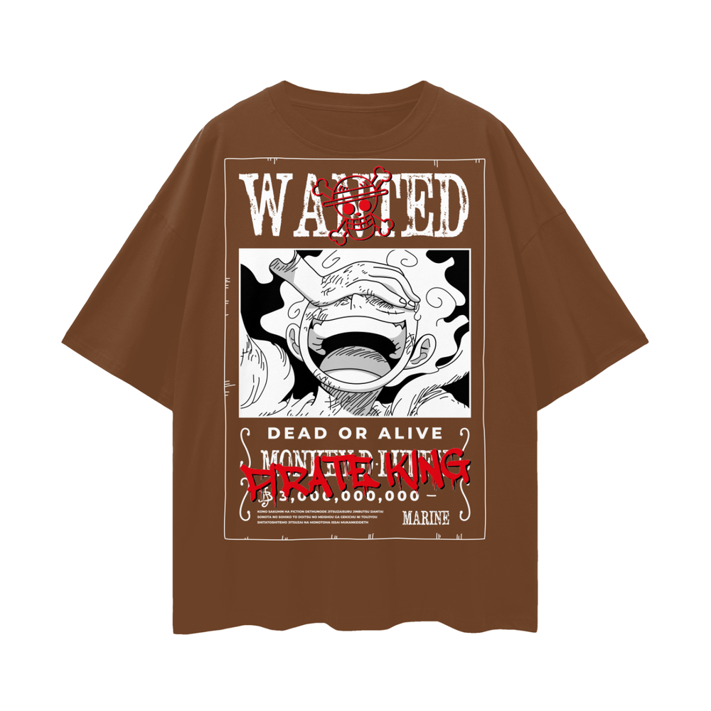 Sun God Luffy One Piece Oversize Deep Drop Shoulder Tee
