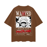 Sun God Luffy One Piece Oversize Deep Drop Shoulder Tee