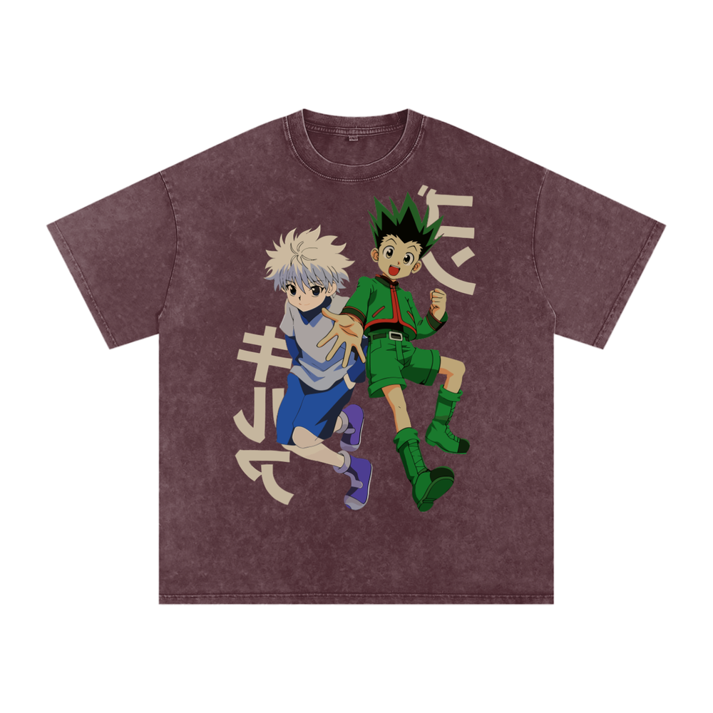 Gon x Killua Hunter x Hunter Acid Wash Oversize T-Shirt