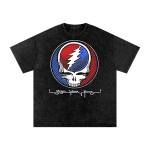 I steal your face Acid Wash Oversize T-Shirt