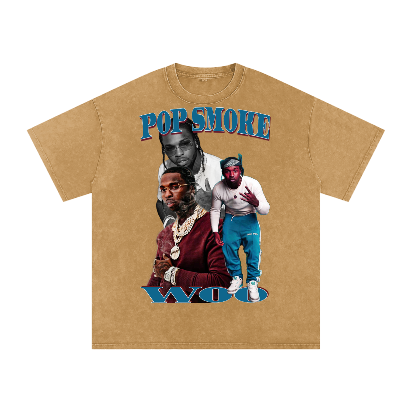 Pop Smoke Acid Wash Oversize T-Shirt