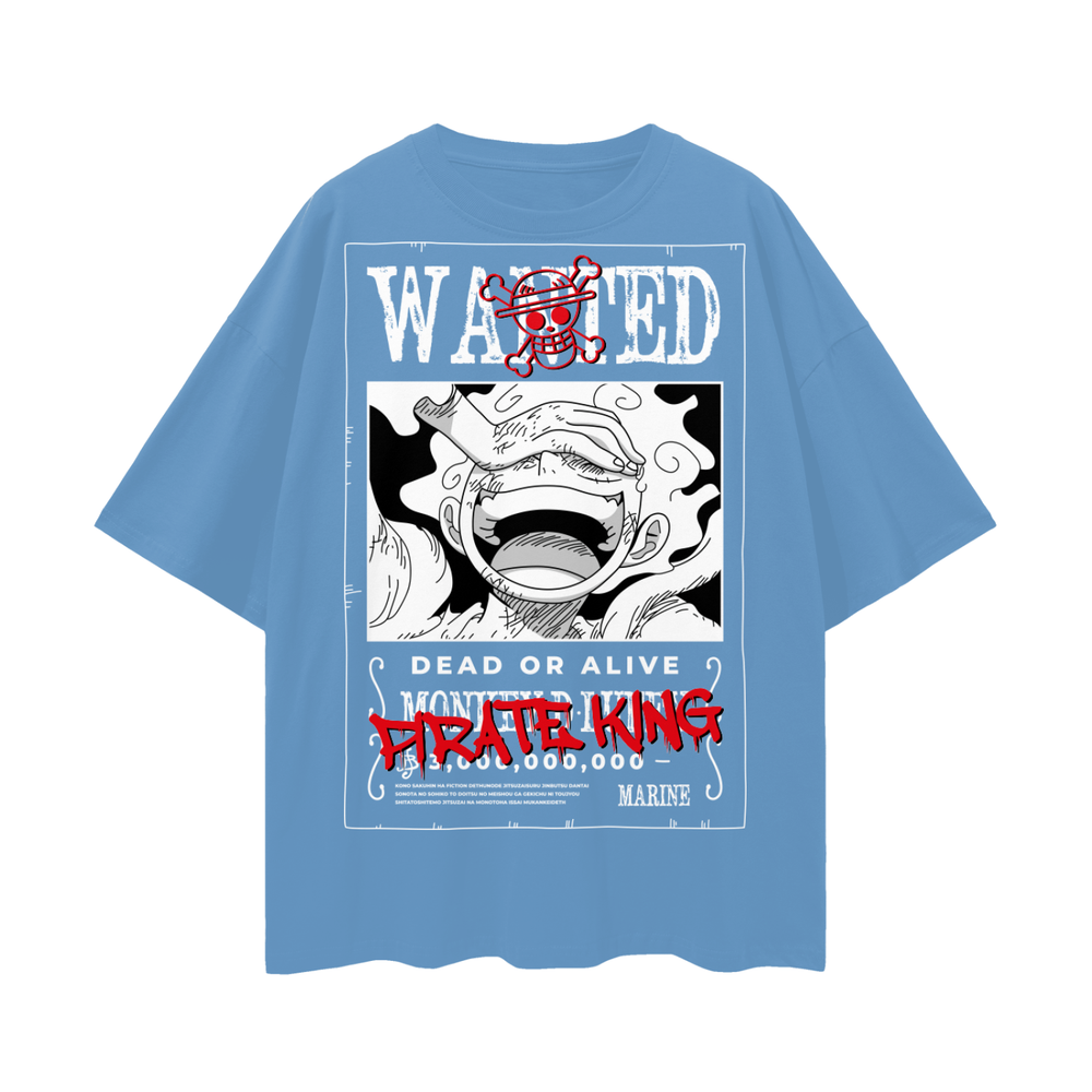 Sun God Luffy One Piece Oversize Deep Drop Shoulder Tee
