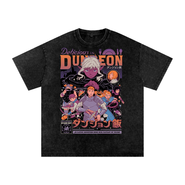 Delicious in Dungeon Acid Wash Oversize T-Shirt