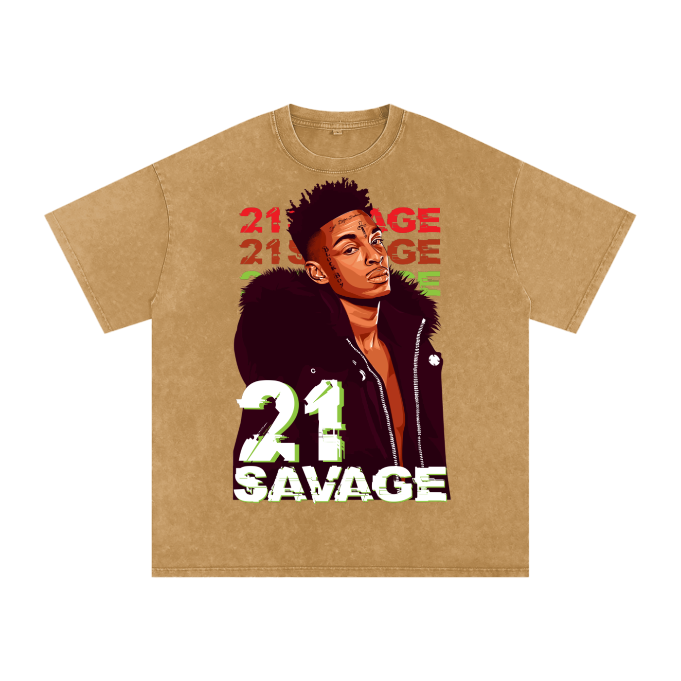 21 Savage Acid Wash Oversize T-Shirt