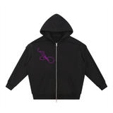 Jujitsu Kaisen Contrast Tape Raw Edge Double Layered Zip Hoodie