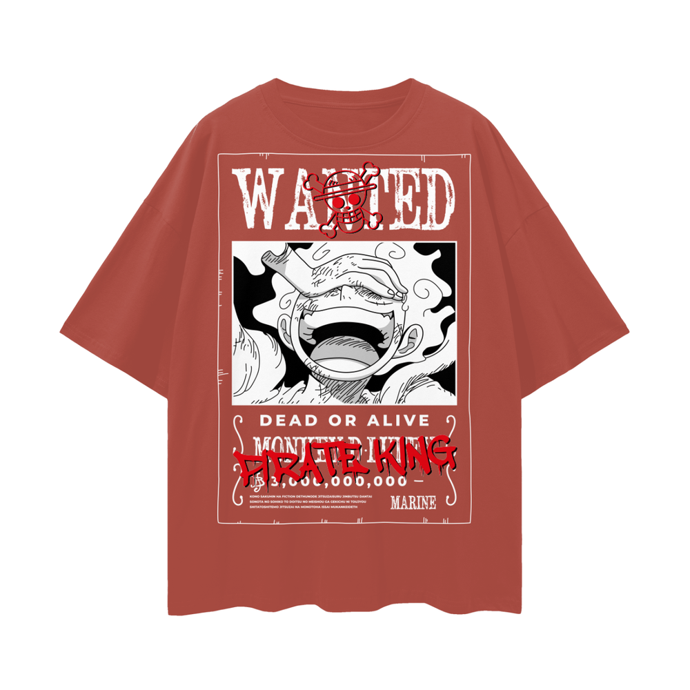 Sun God Luffy One Piece Oversize Deep Drop Shoulder Tee