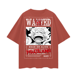 Sun God Luffy One Piece Oversize Deep Drop Shoulder Tee