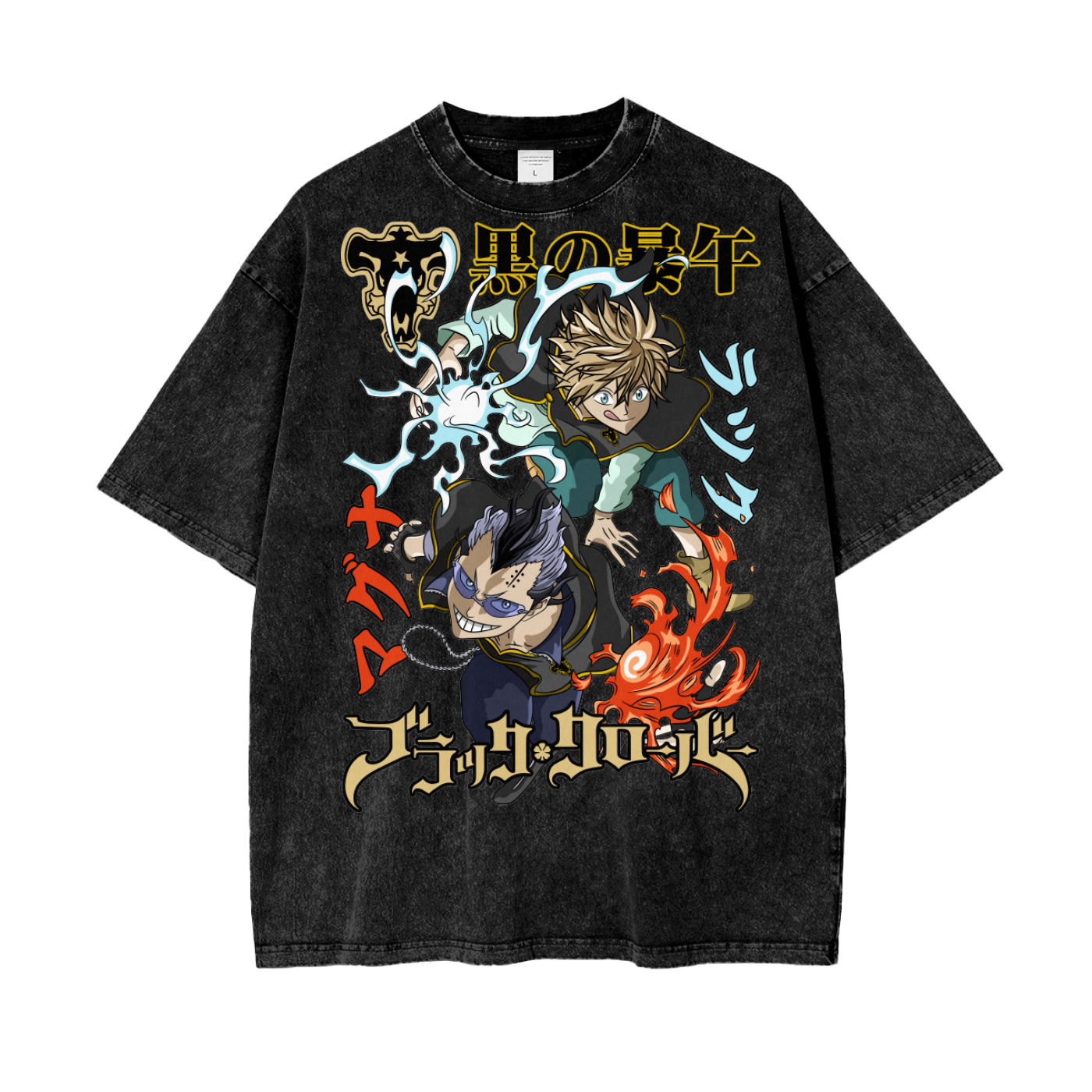 Black Clover Oversize Snow Washed T-Shirt